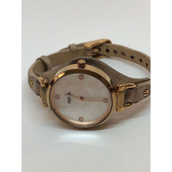 Fossil ES3151 Women's Tan Leather Analog Dial Quartz Genuine Wrist Watch DV136 - Picture 7 of 9